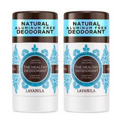 Lavanila Vanilla Coconut Deodorant pack front view shows two-pack value