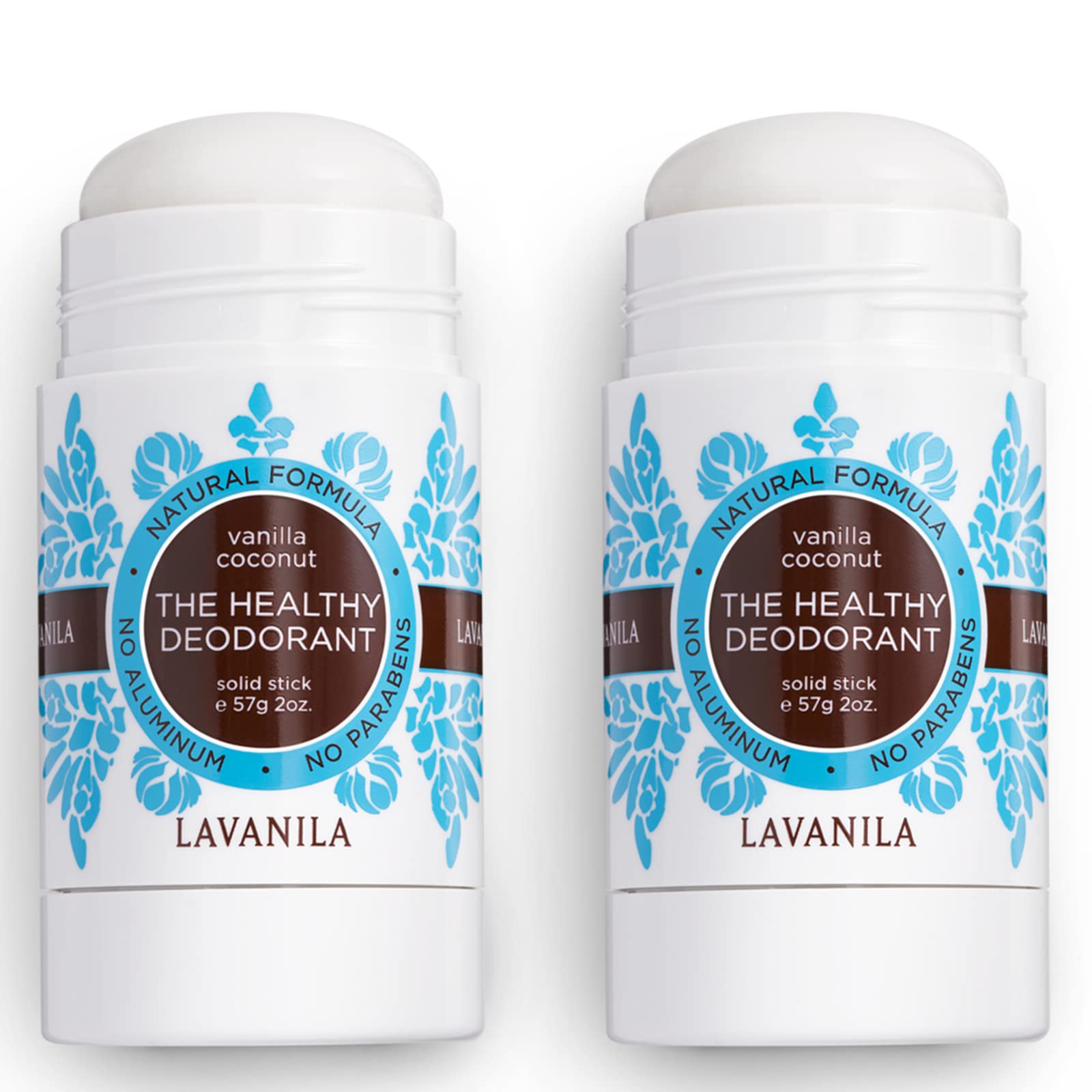 Lavanila Vanilla Coconut Deodorant stick close-up emphasizes smooth glide
