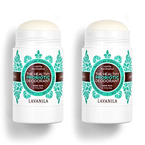 Natural ingredients list visible on Lavanila label.