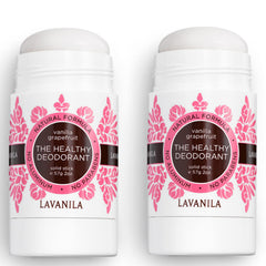 Lavanila Vanilla Grapefruit deodorant 2-pack bundle shows cost-efficient, long-lasting protection.