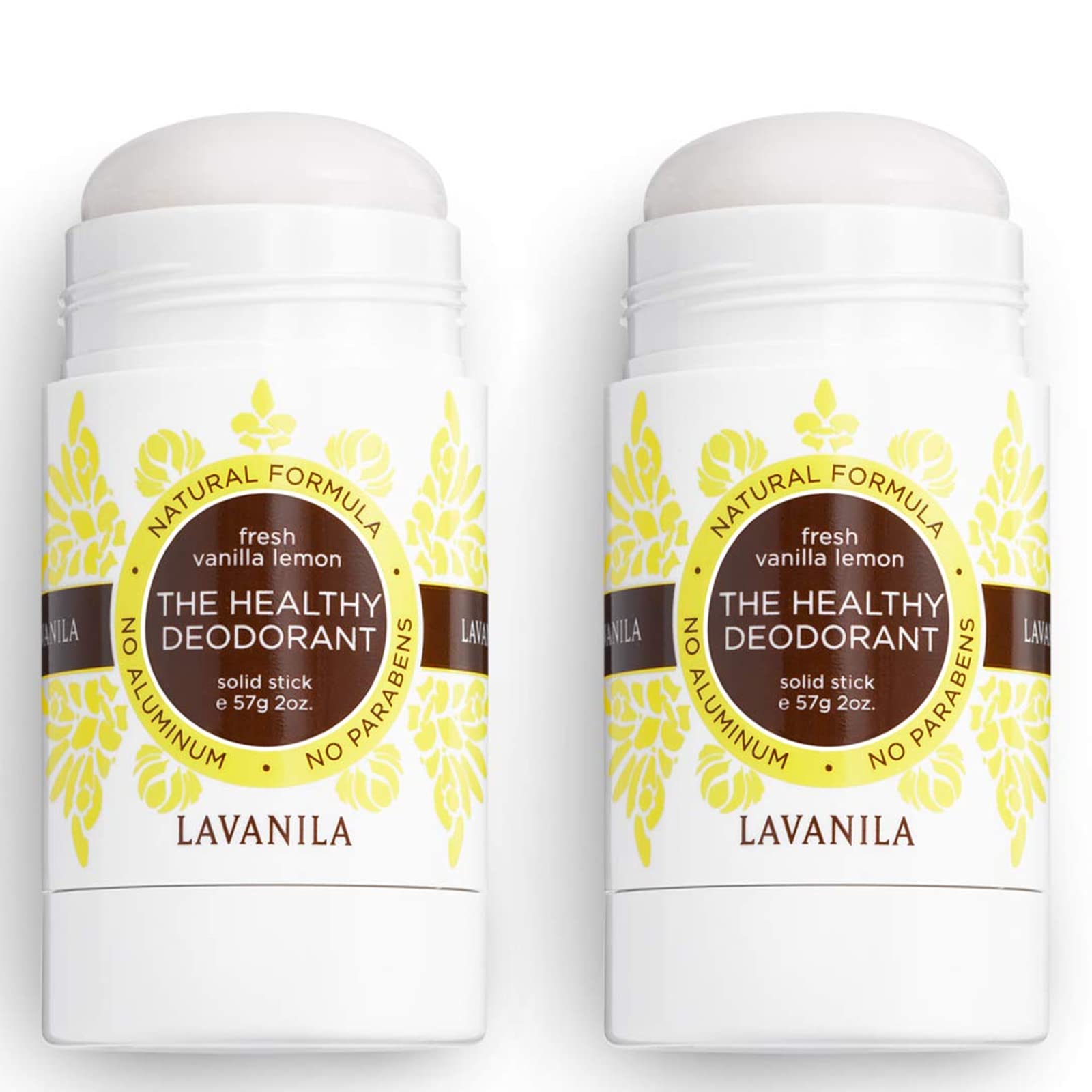 Lavanila Vanilla Lemon deodorant glide close-up showing velvet-soft texture on skin.