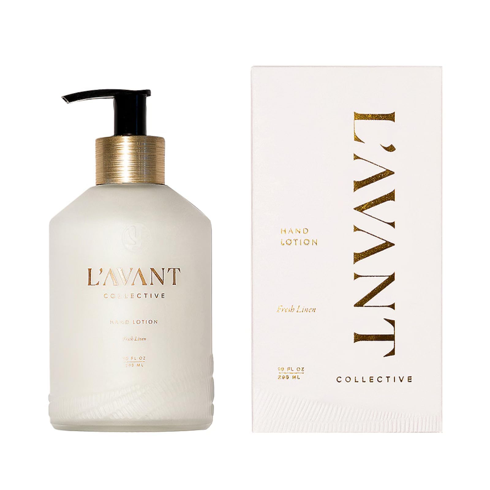 L'AVANT Collective Luxury Hand Lotion bottle highlighting premium hydration.