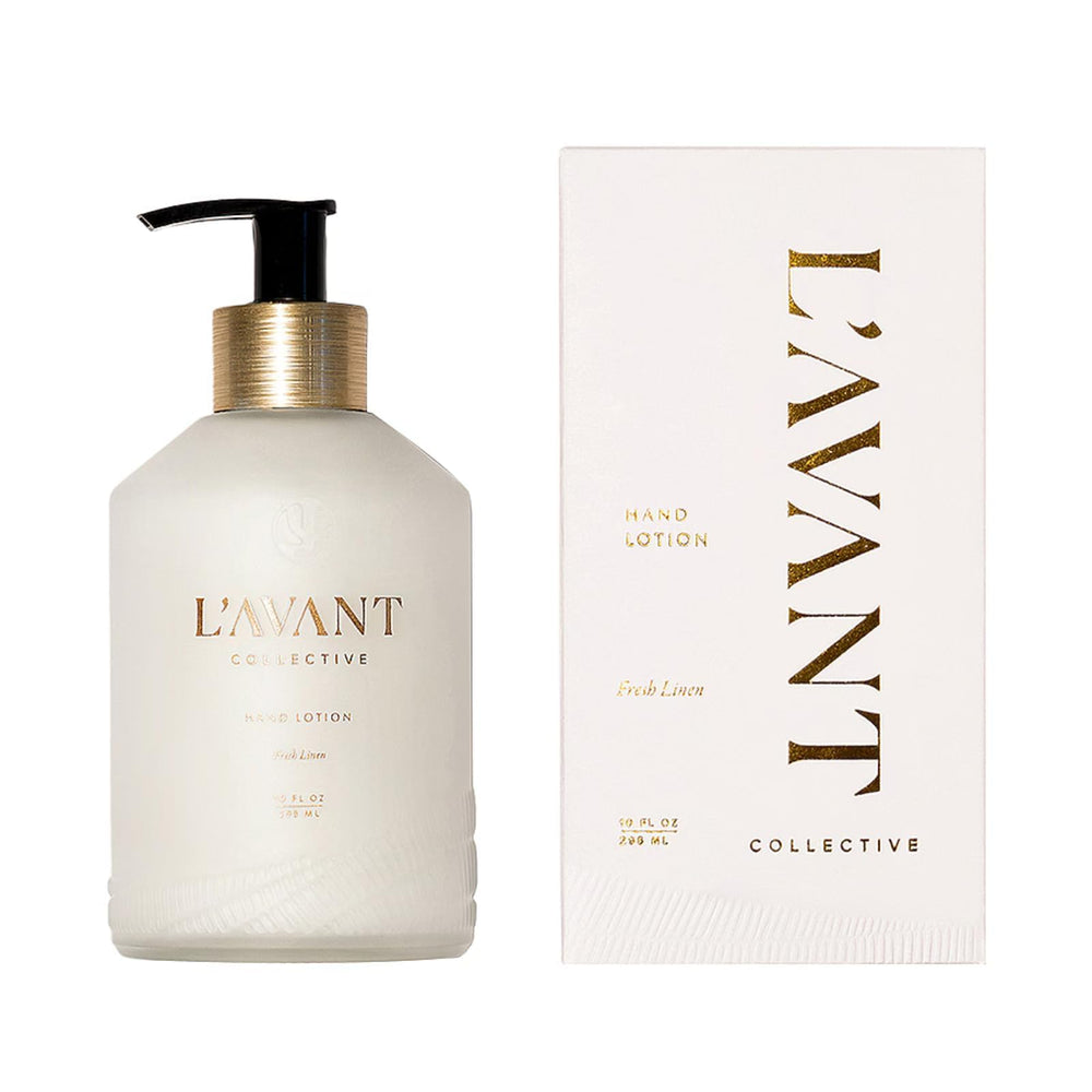 L'AVANT Collective Luxury Hand Lotion bottle highlighting premium hydration.