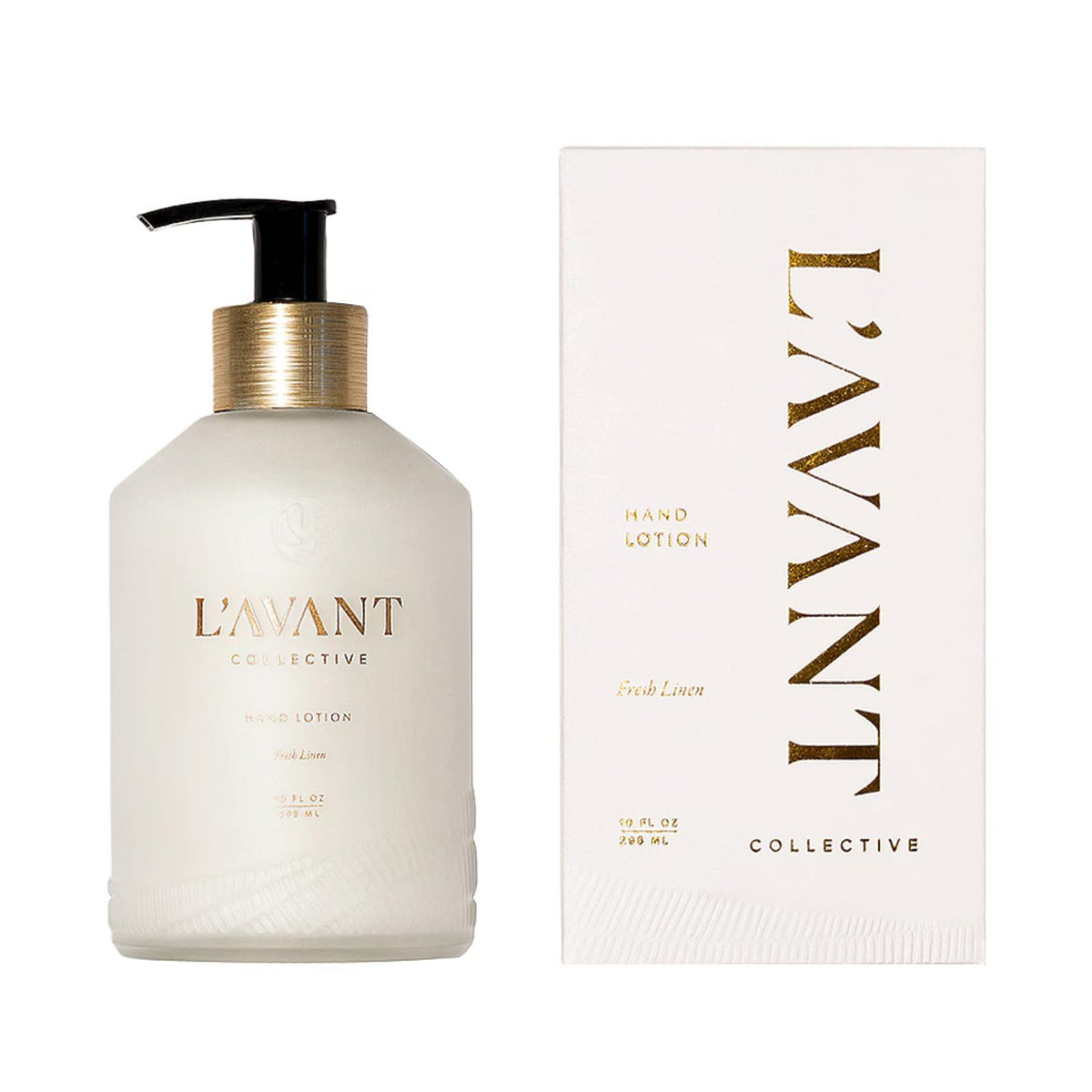 L'AVANT Collective Luxury Hand Lotion bottle highlighting premium hydration.