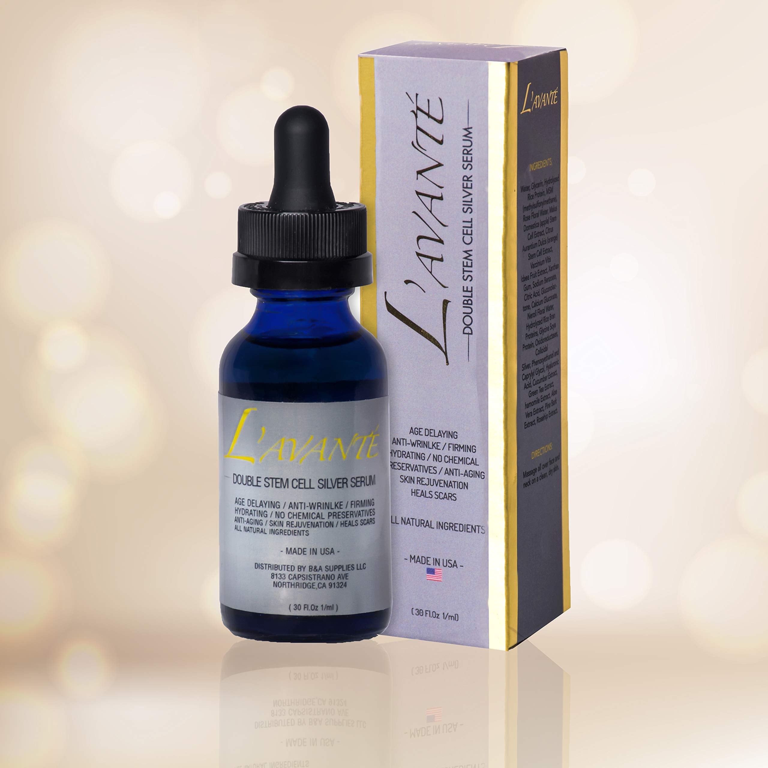 Soft fragrance of the L'avante serum enhances a calm skincare routine