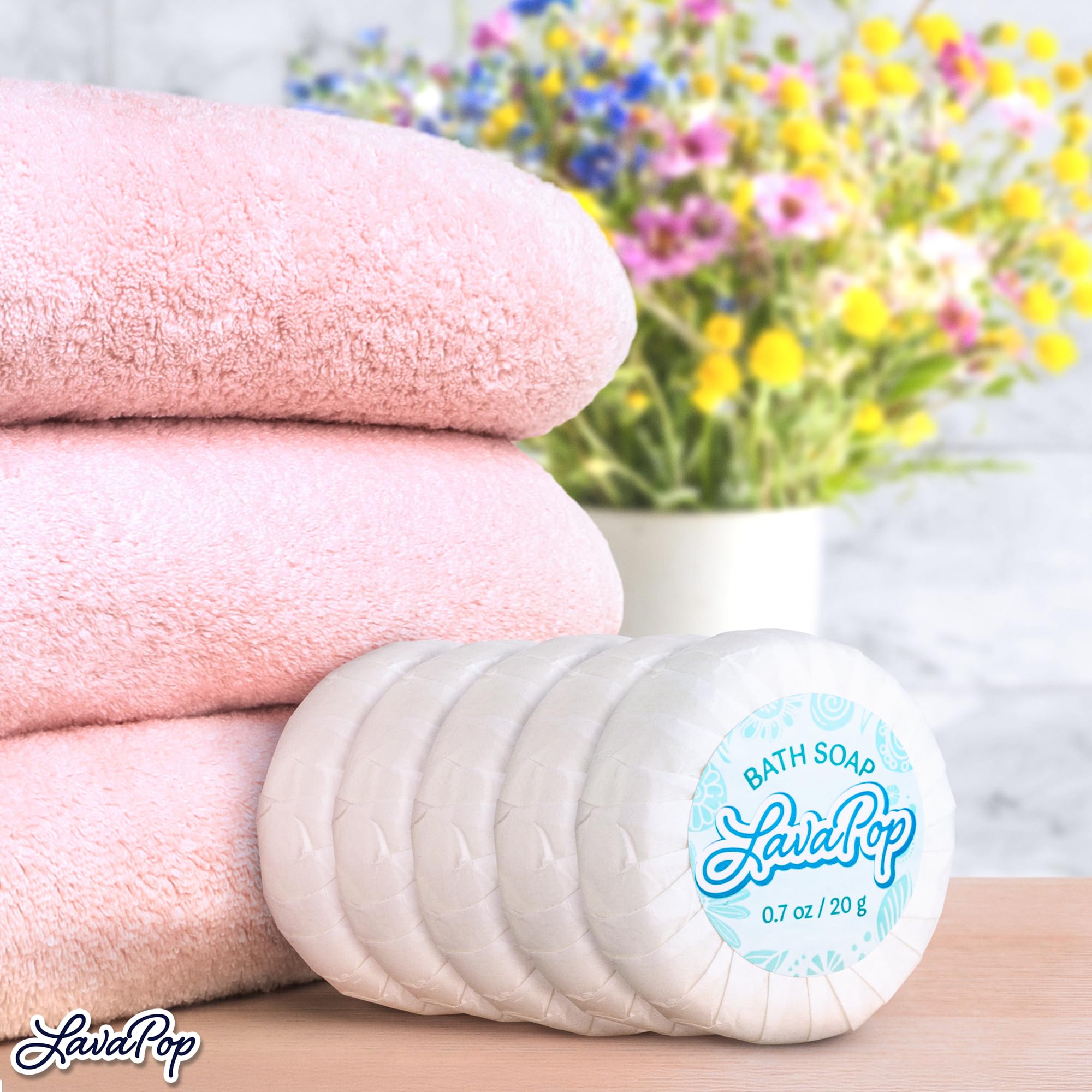 LavaPop guest room soap bars on a tray for elegant amenities