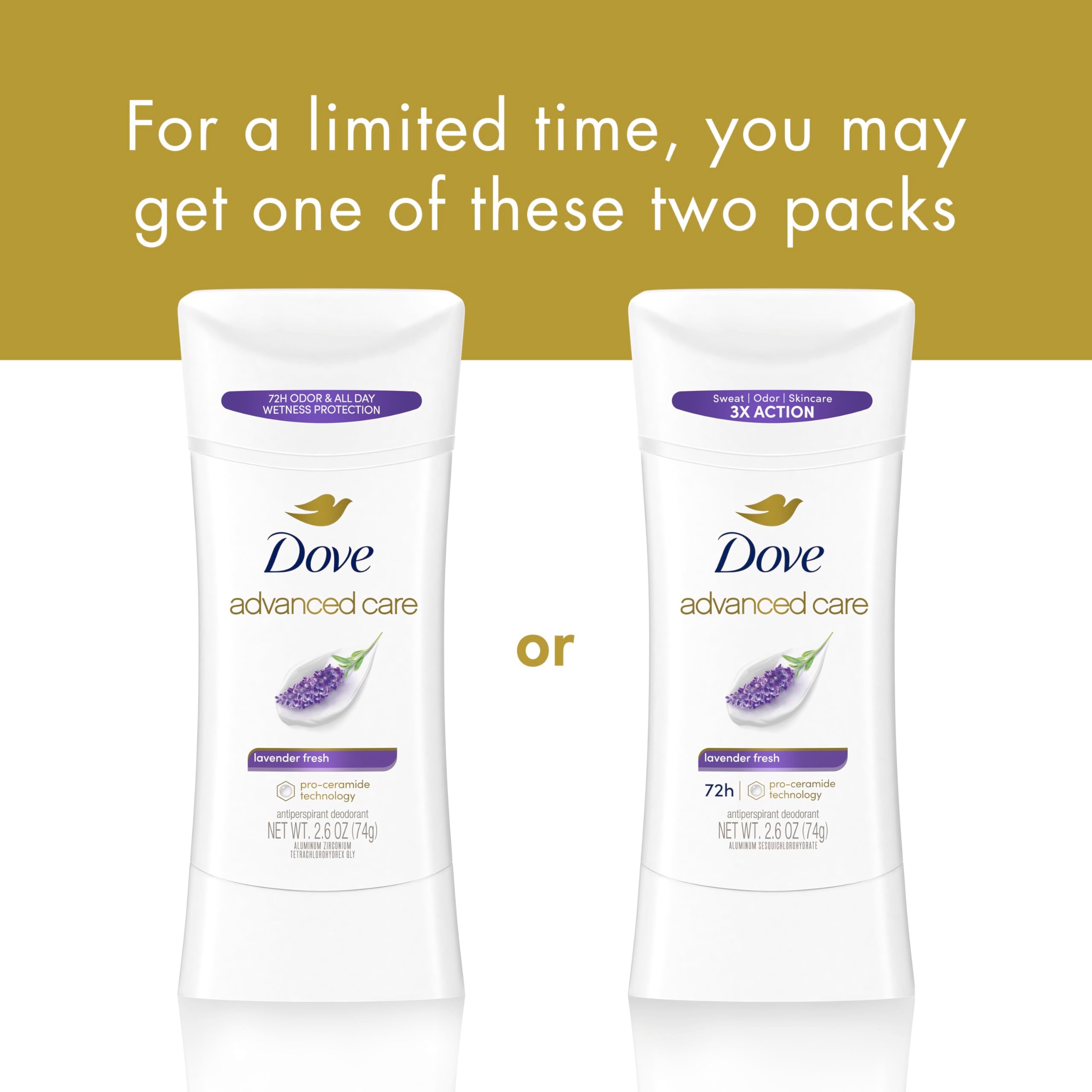 Close-up of the lavender scent from Dove Advanced Care Lavender Fresh