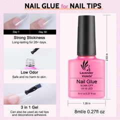 Lavender Violets 21 gel colors set for versatile looks.