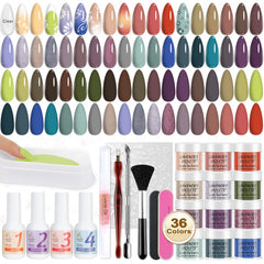 Lavender Violets 36-color dip powder palette for endless nail art possibilities.