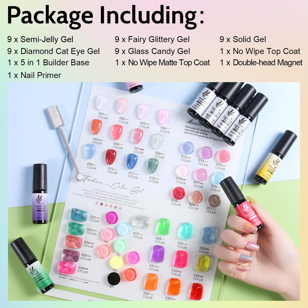 Lavender Violets 45 colors cat-eye glitter polish for creative nail art
