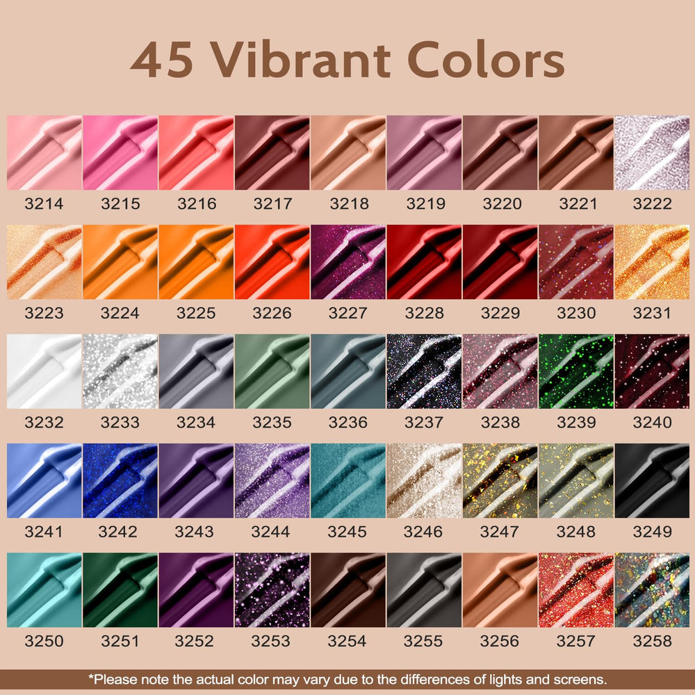 Lavender Violets 45-color gel palette for diverse looks