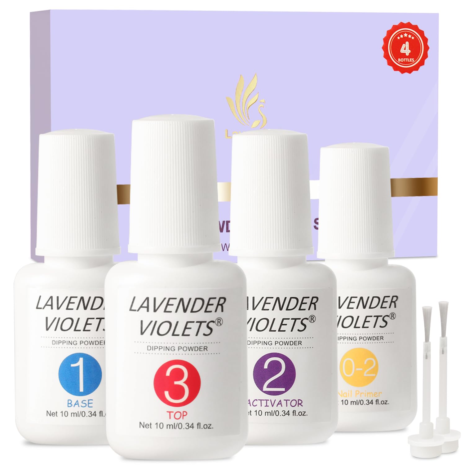 Lavender Violets nail primer bottle close-up for stronger adhesion at home