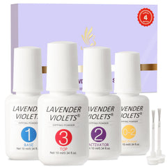 Lavender Violets nail primer bottle close-up for stronger adhesion at home