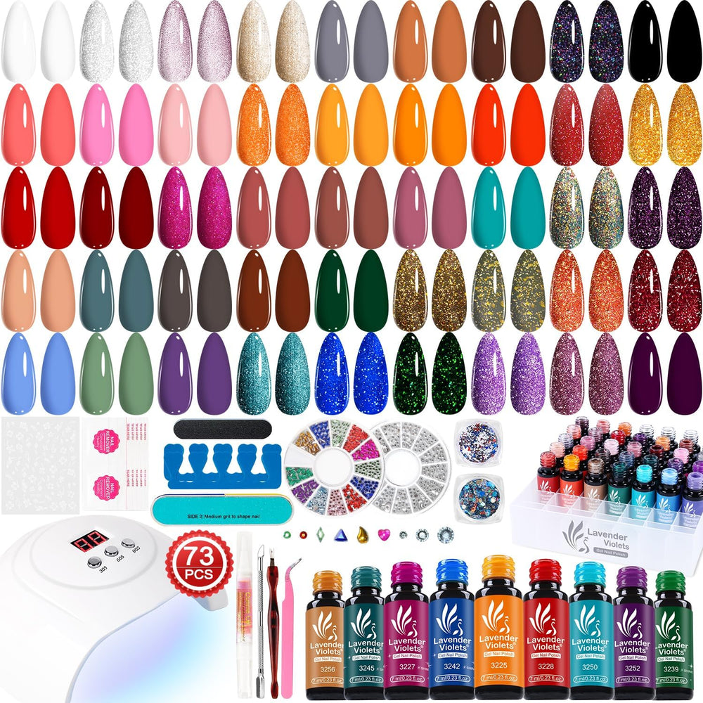 Lavender Violets kit contents shown for at-home gel manicure.