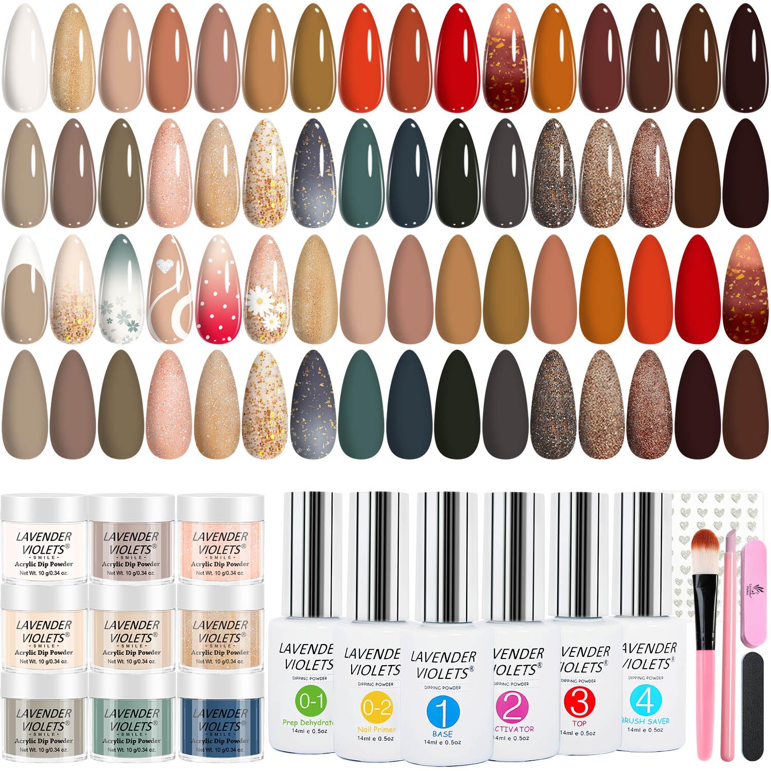 Lavender Violets kit cover showcases a complete dip powder system for salon-quality nails at home.