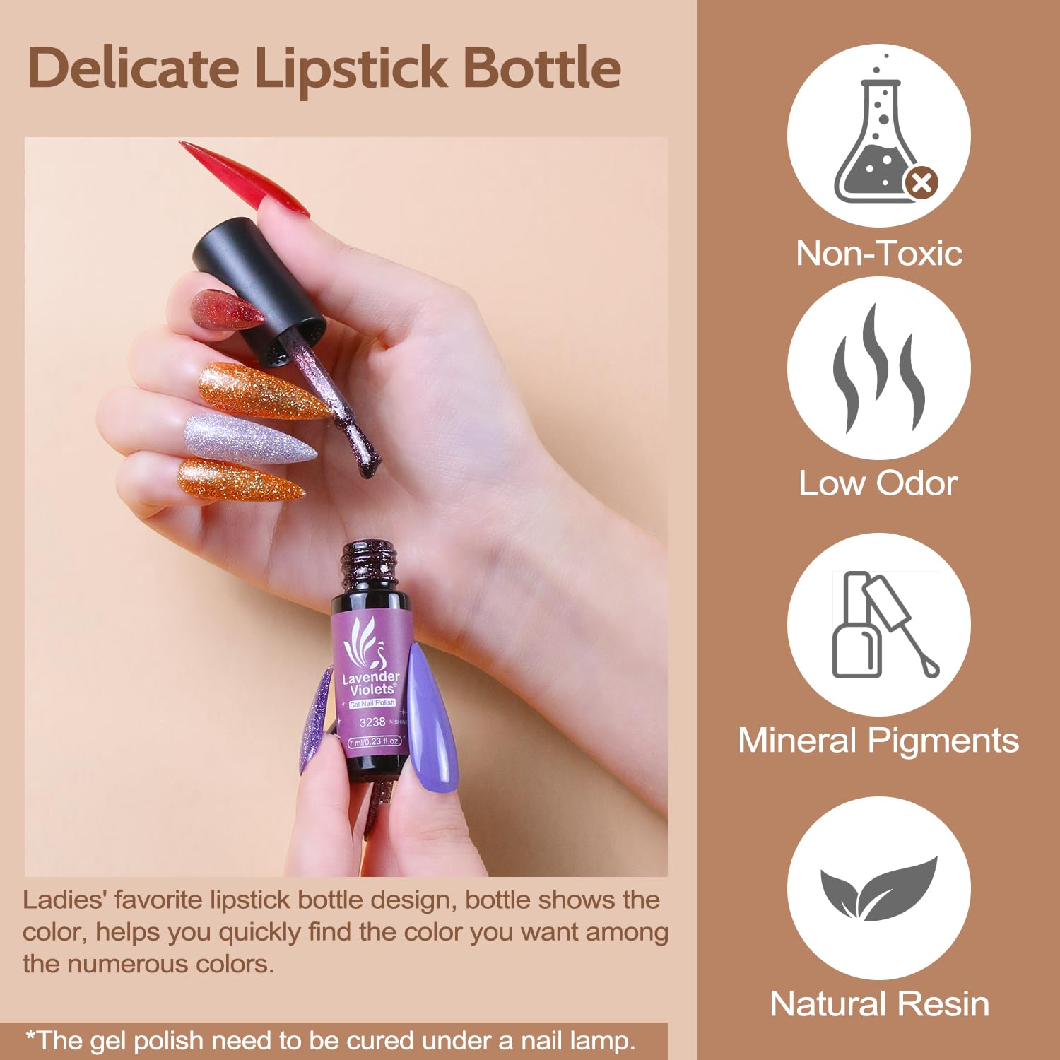Lavender Violets nail primer bottle for smooth color