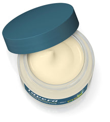 Lavera anti-aging night cream texture close-up, quick absorption for lasting moisture.