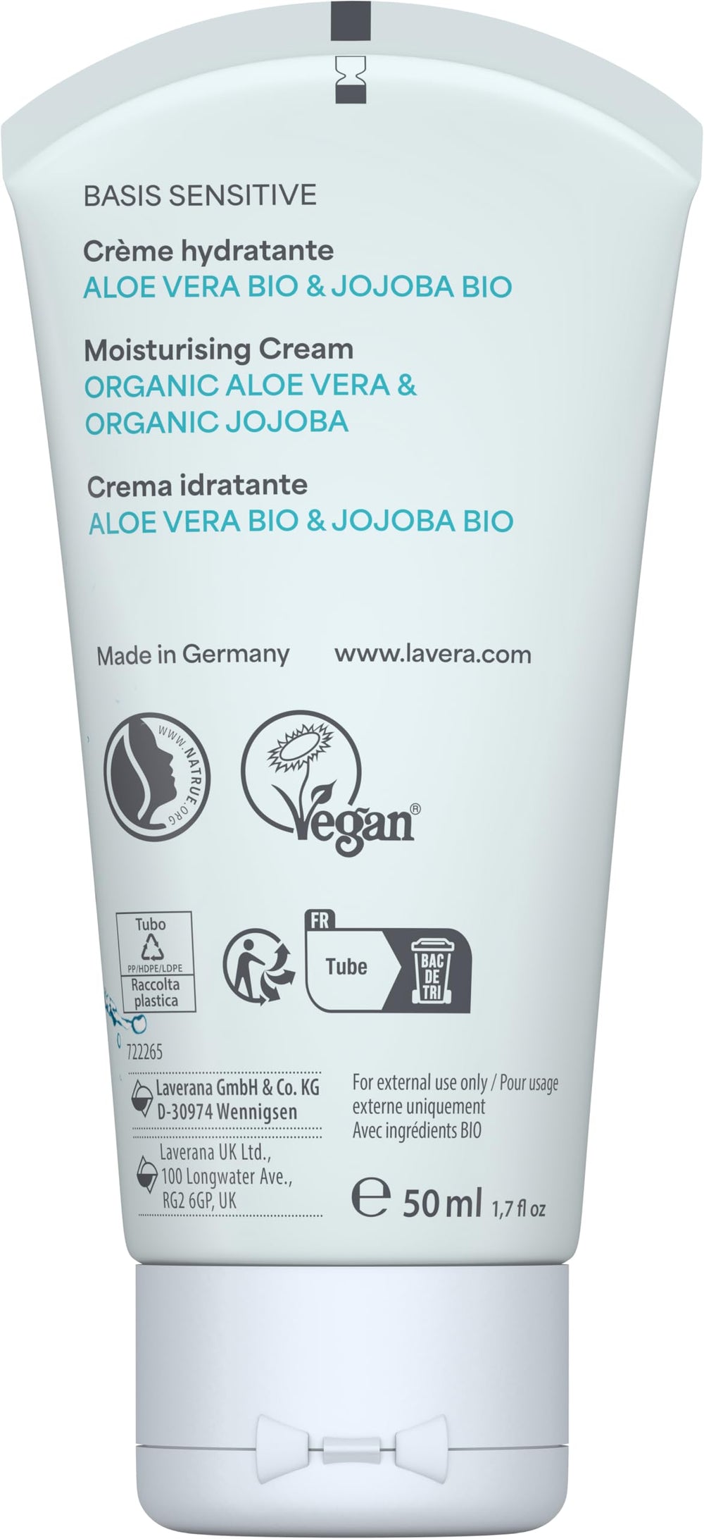 Lavera Basis Sensitive Cream packaging front label