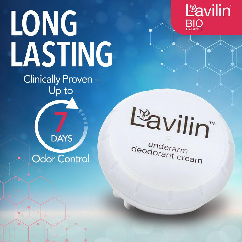 Lavilin Bio Balance underarm application view emphasizing long-lasting odor protection.
