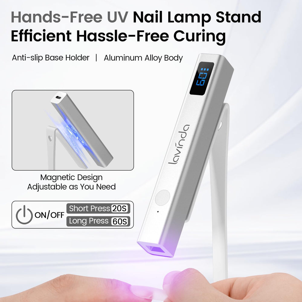 Lavinda cordless UV LED nail dryer with USB charging for on-the-go use.