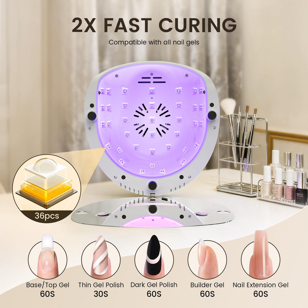 Lavinda detachable-base lamp allows easier mani pedi setup.