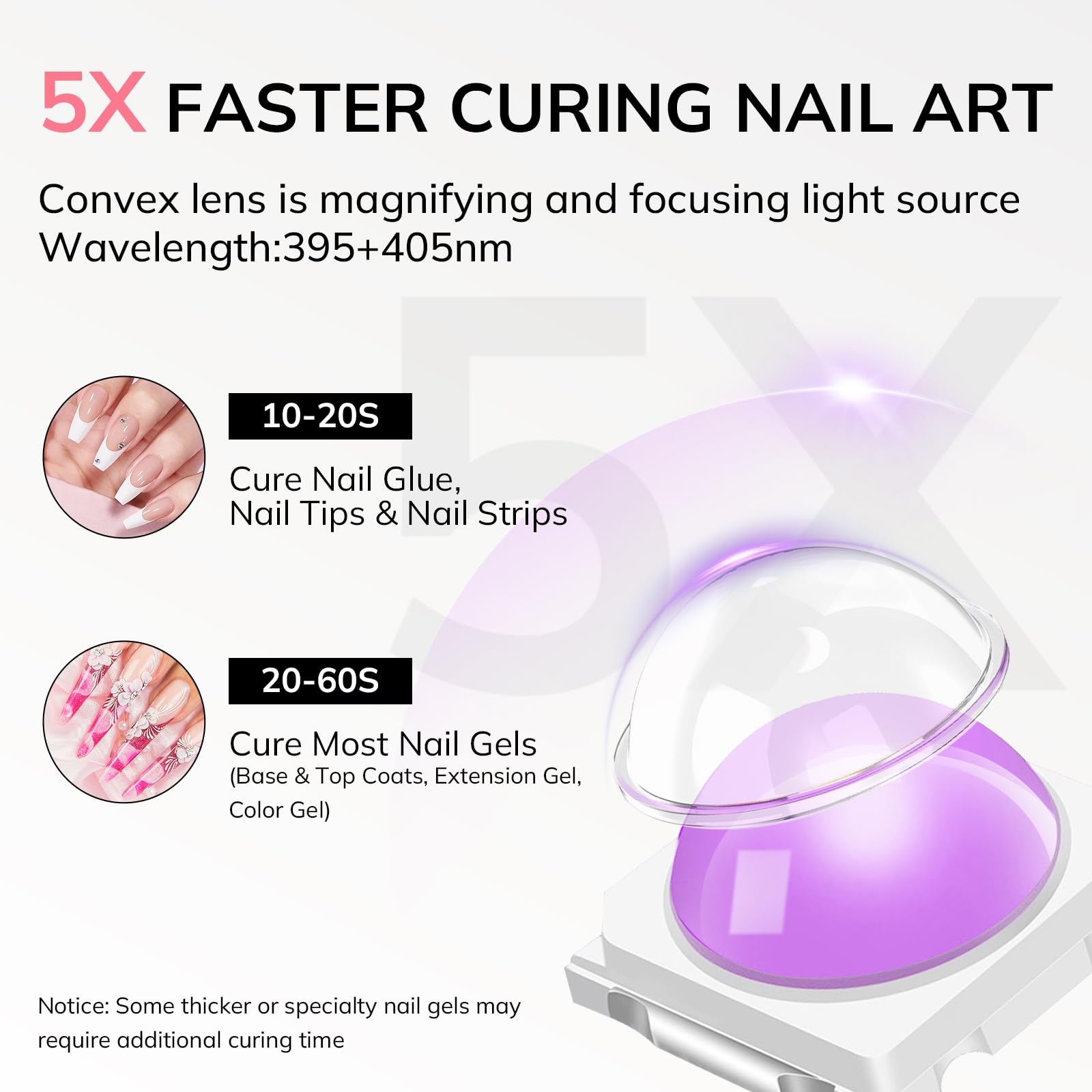 Lavinda mini nail lamp with LCD display for easy time tracking during manicures.