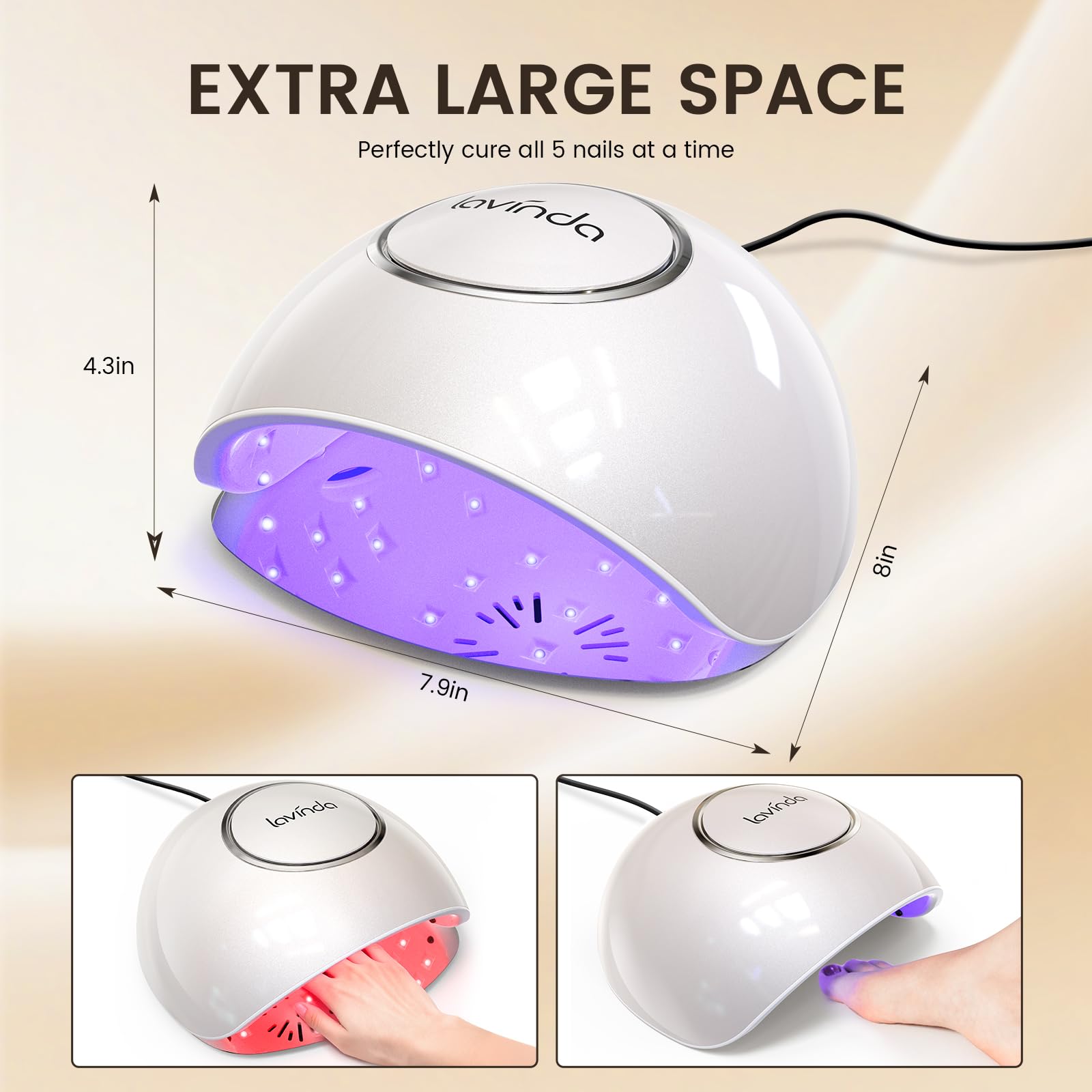 Lavinda red light skincare mode offers gentle extended sessions.