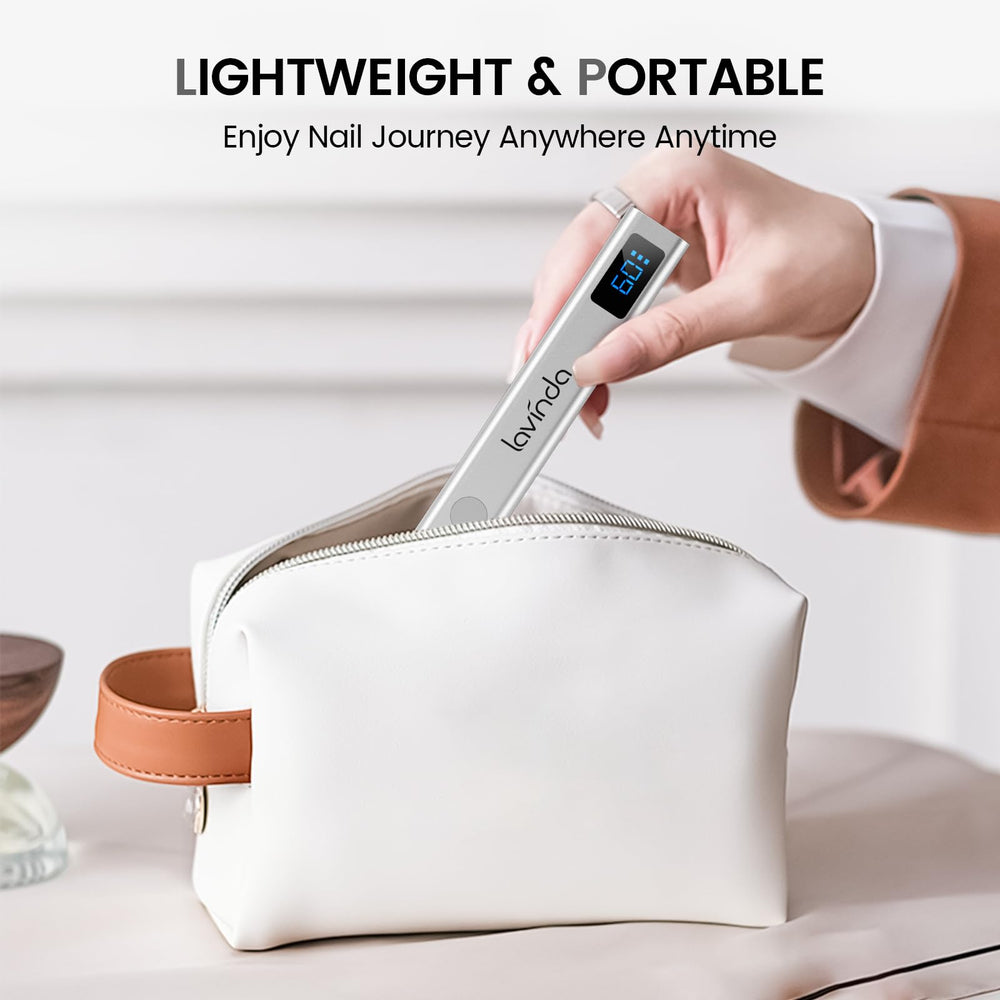 Lavinda single-finger curing for precise application on intricate designs.
