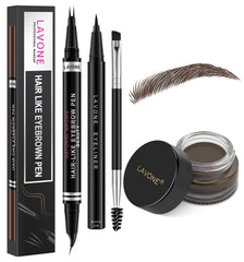 LAVONE 2-in-1 hair-like brow pencil creates natural strokes.