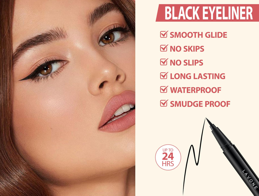 LAVONE angled eyebrow brush with soft bristles for precise application