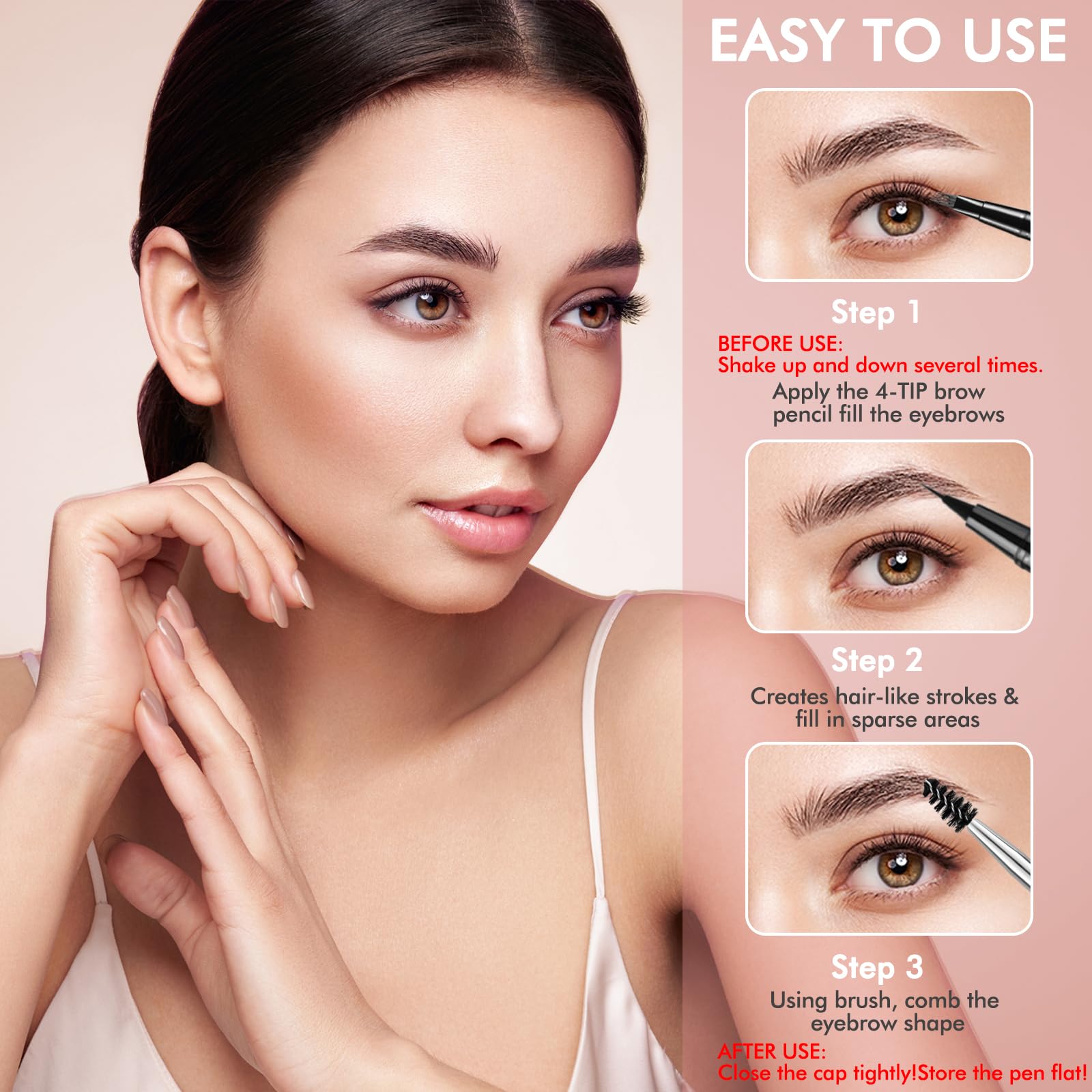LAVONE brow stroke drawing demonstrates natural definition and depth