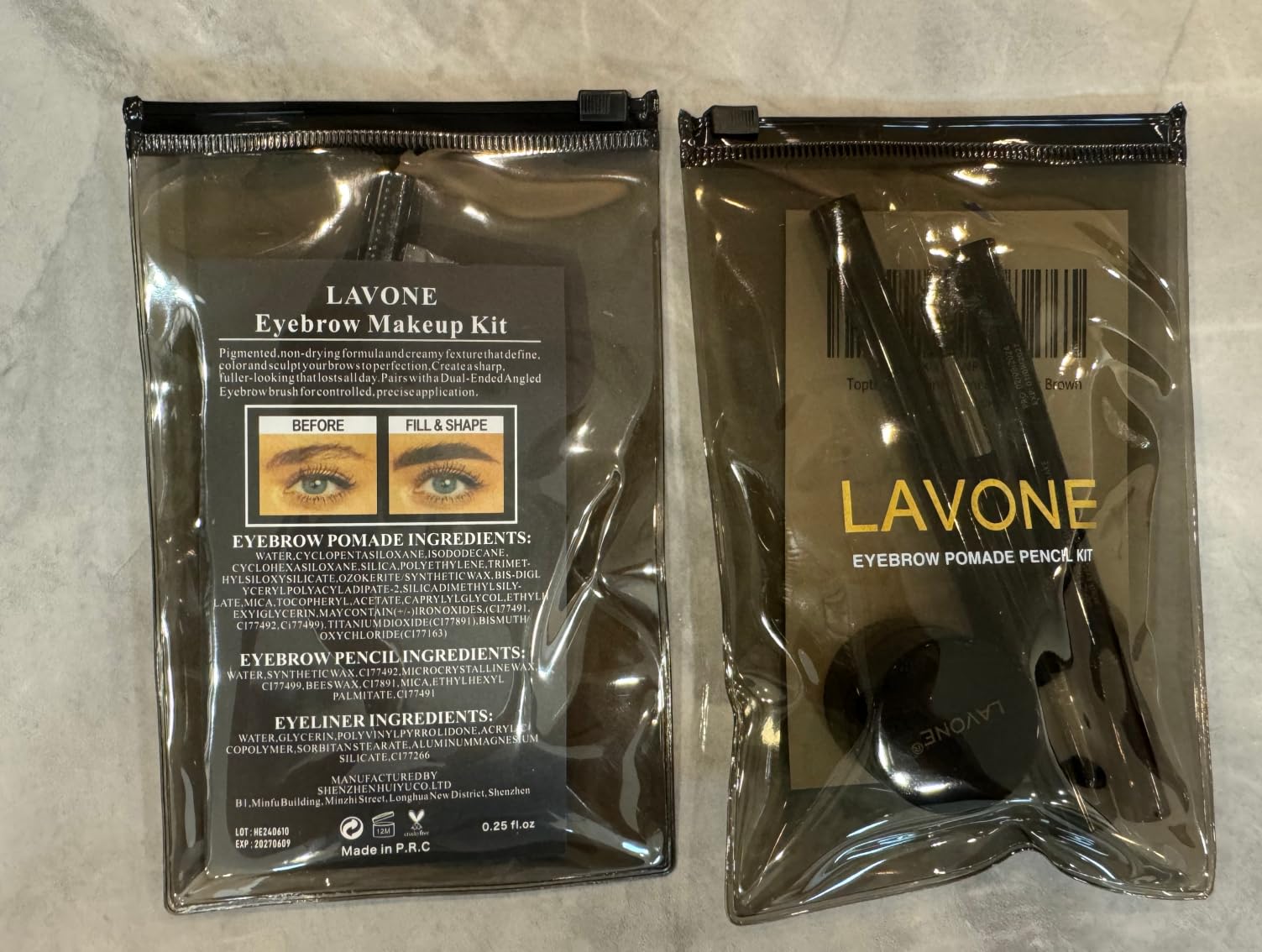 LAVONE everyday wear waterproof brow kit; ideal for active days.