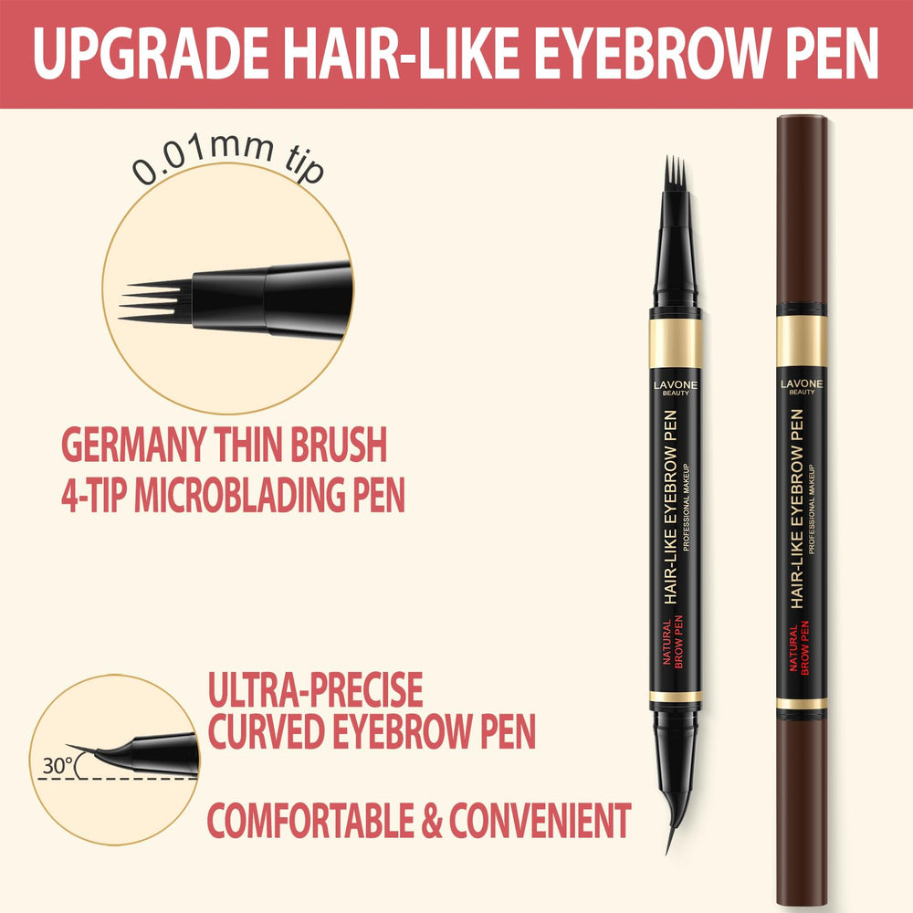 LAVONE Eyebrow Pen curved-tip provides precise brow shaping and definition.