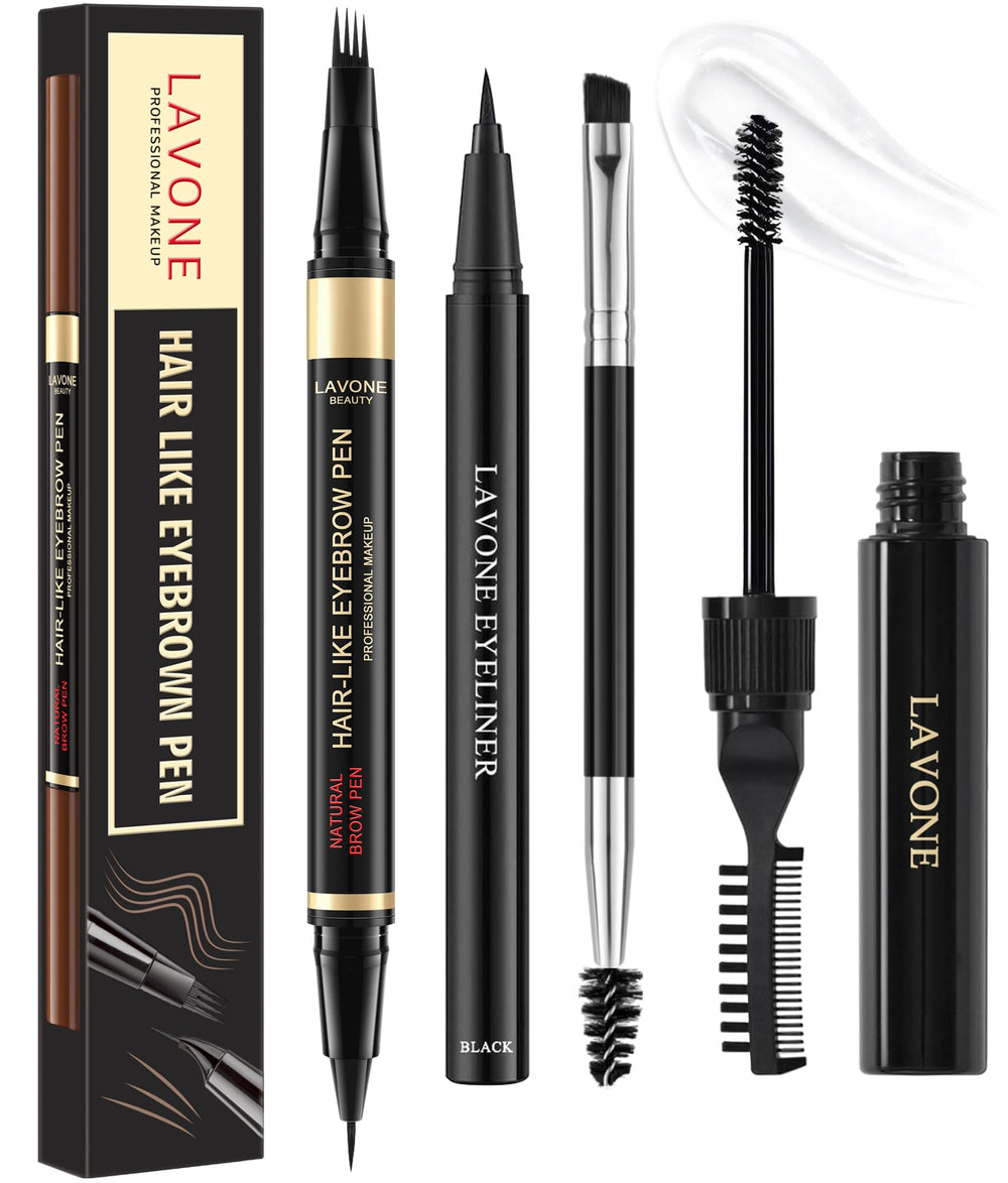 LAVONE eyebrow pencil kit with microblading-stroke precision for natural-looking brows