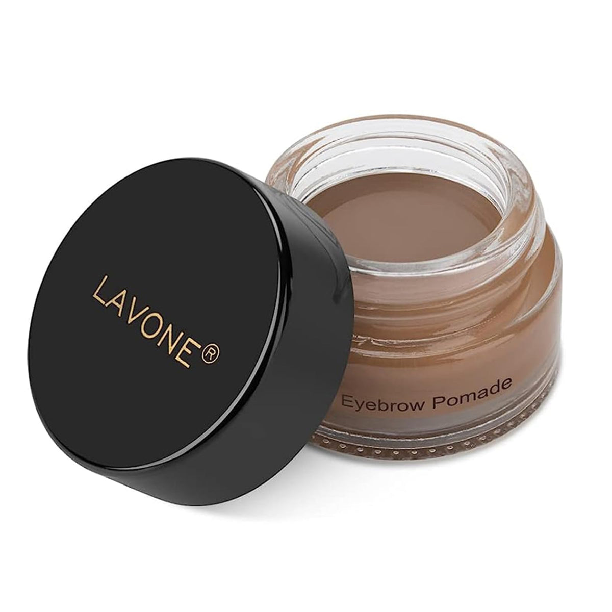 LAVONE Eyebrow Pomade Auburn compact with angled brush for defined, long-lasting brows.