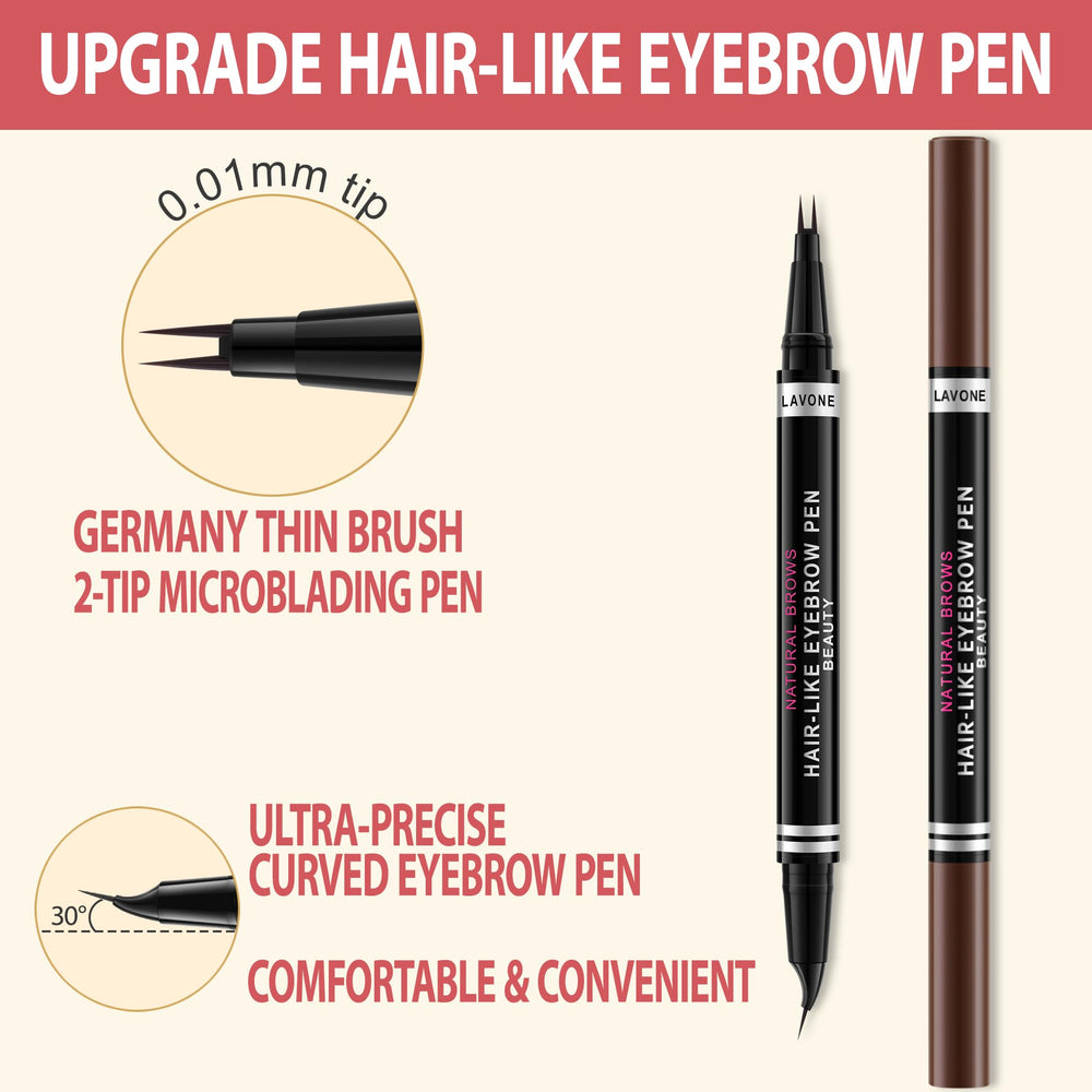 LAVONE eyebrow pomade in medium brown defines brows all day.