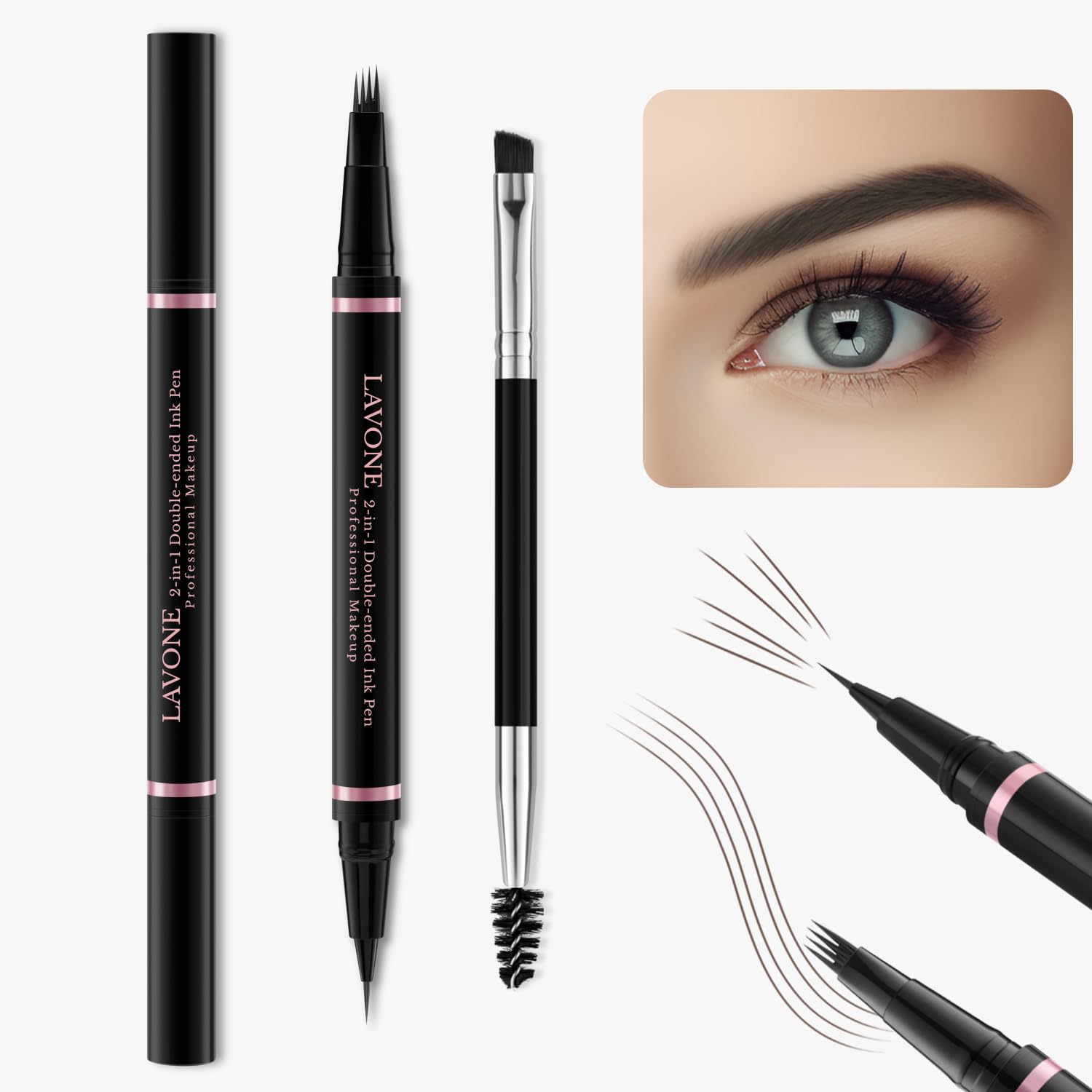 LAVONE Eyebrow Pomade swatches deliver rich color that stays put.