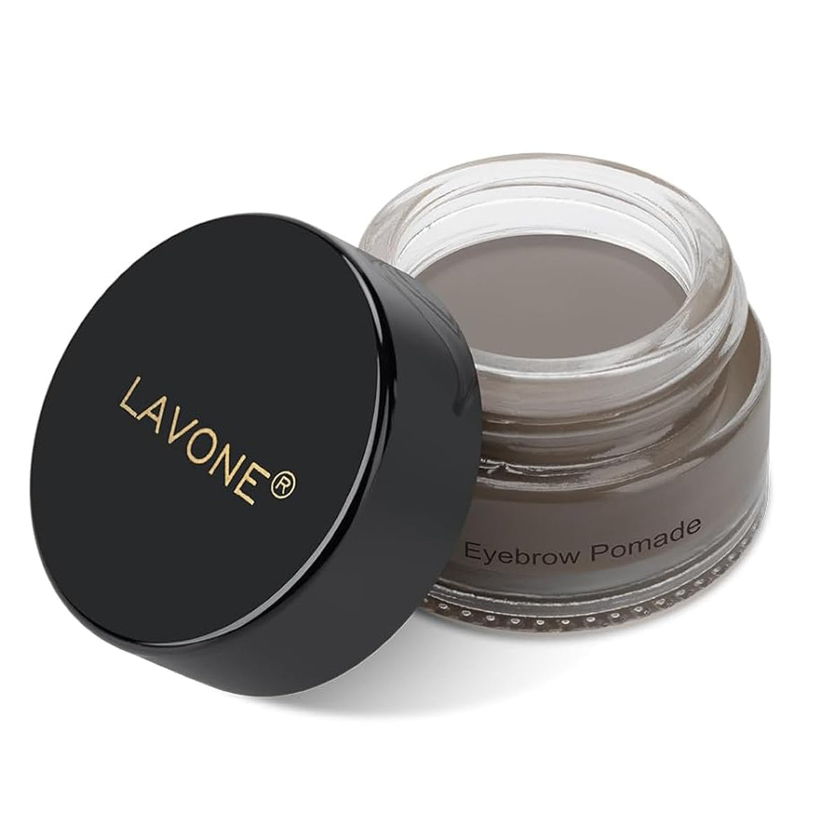 LAVONE Eyebrow Pomade waterproof jar provides all-day brow hold.