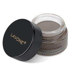 LAVONE Eyebrow Pomade waterproof jar provides all-day brow hold.