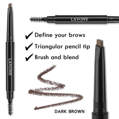 LAVONE dual-ended eyebrow brush for shaping and blending
