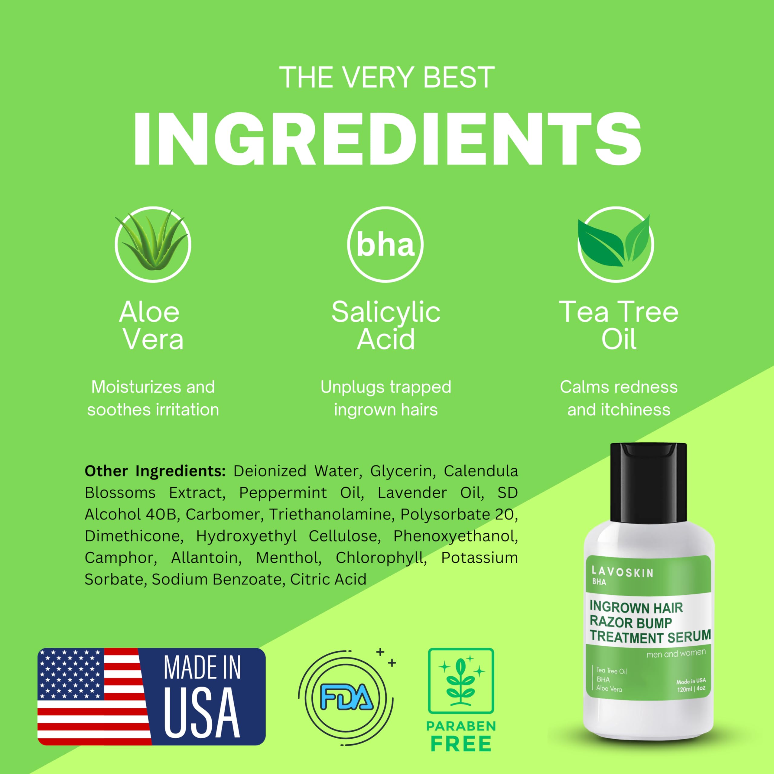 LAVO Tea Tree Gel after shaving for calming skin comfort.