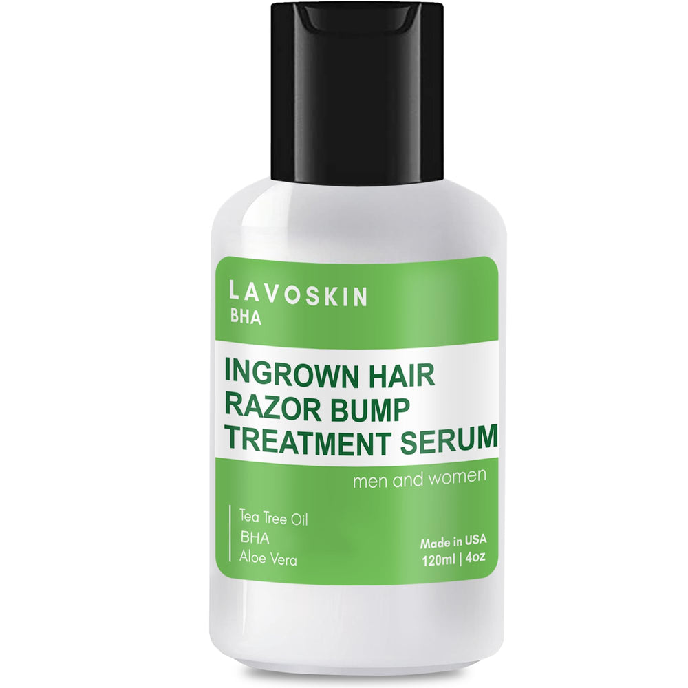 LAVO Tea Tree Gel bottle pour for soothing irritation after shaving.