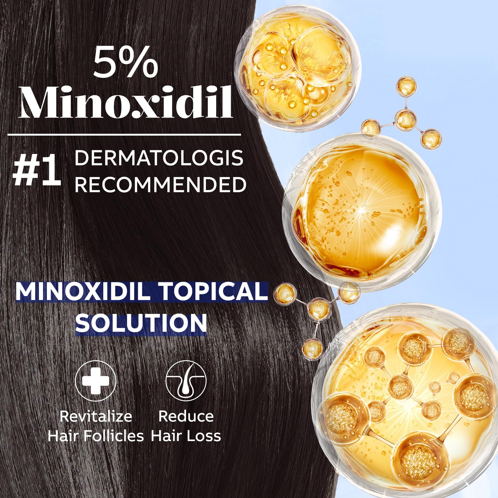 Lavtek Minoxidil spray dispensing action for scalp use.