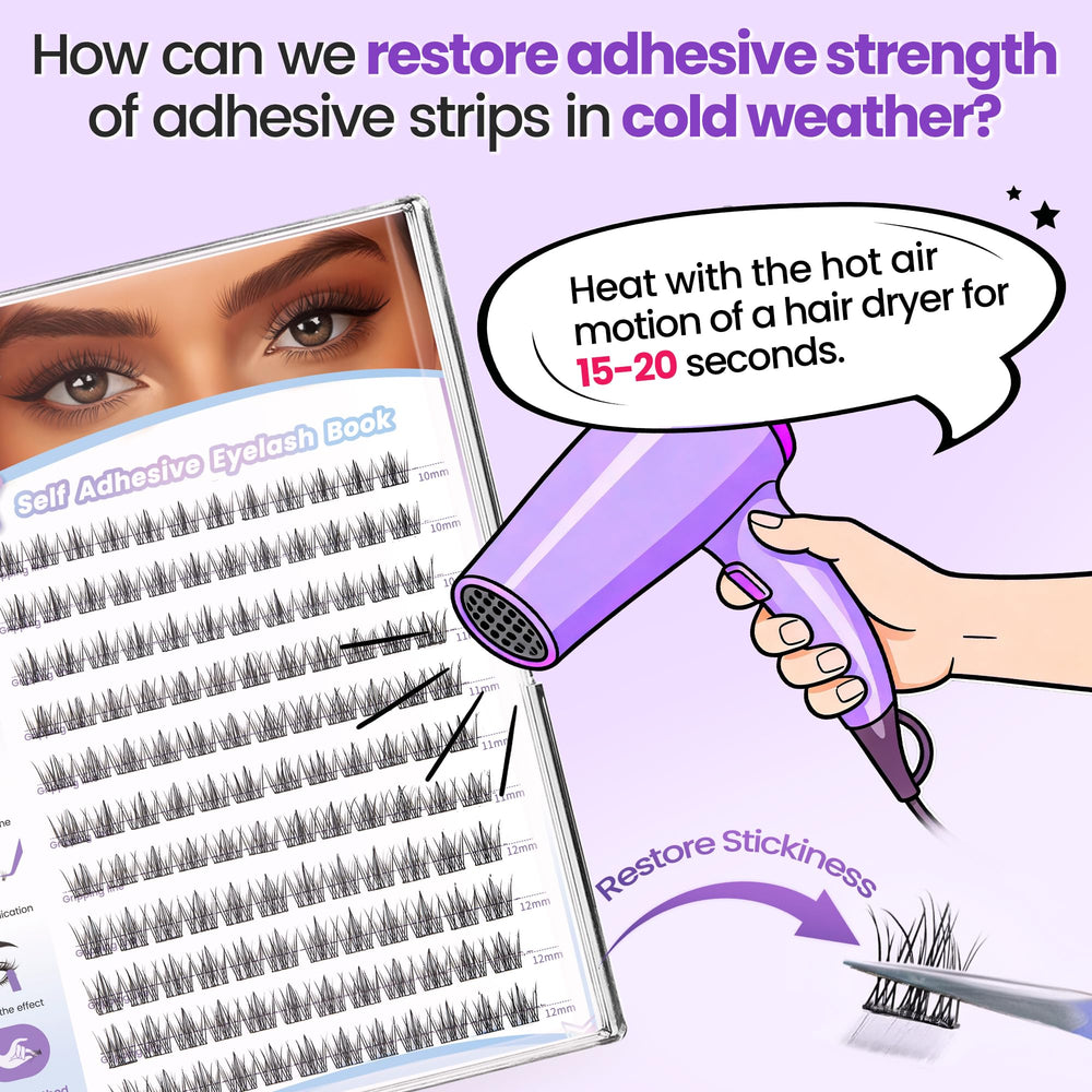 LAWINK self-adhesive clusters in 11mm for added fullness.