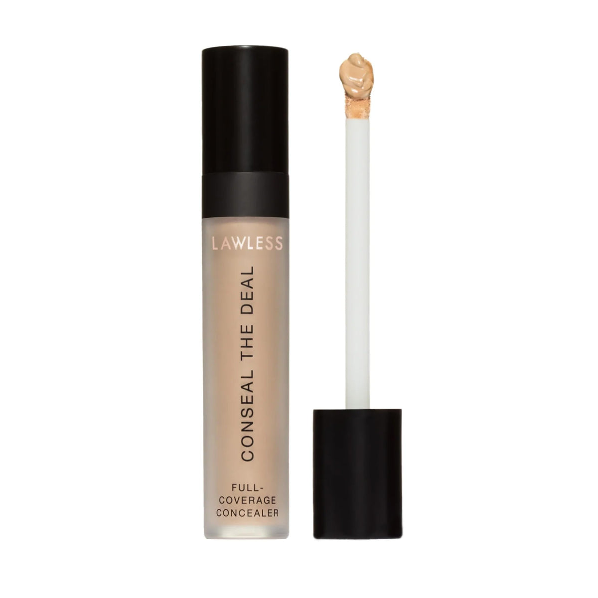 LAWLESS Conseal The Deal bottle and applicator for precise correction and a natural finish.