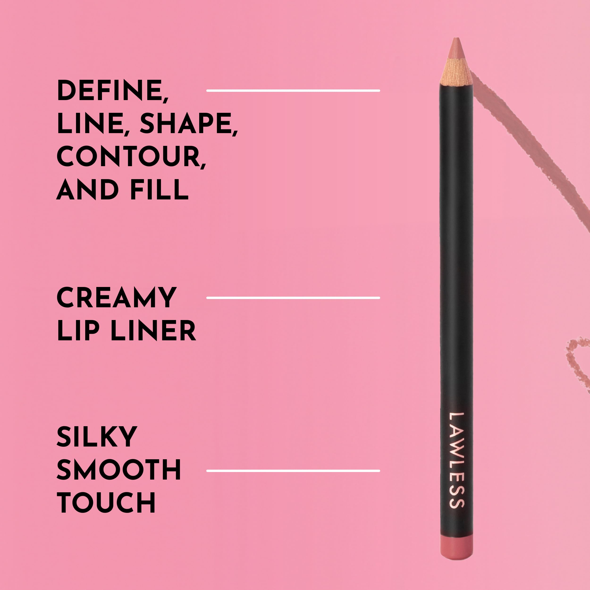 Lawless Forget the Filler Definer Liner Pink Sand precise contour for natural-looking pout.
