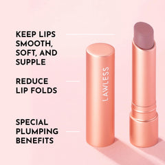 Lawless Forget the Filler balm swivel-cap detail highlights portable on-the-go treatment.