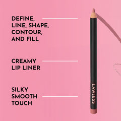 Pink Slip lip liner from Lawless delivers creamy texture and weightless comfort.