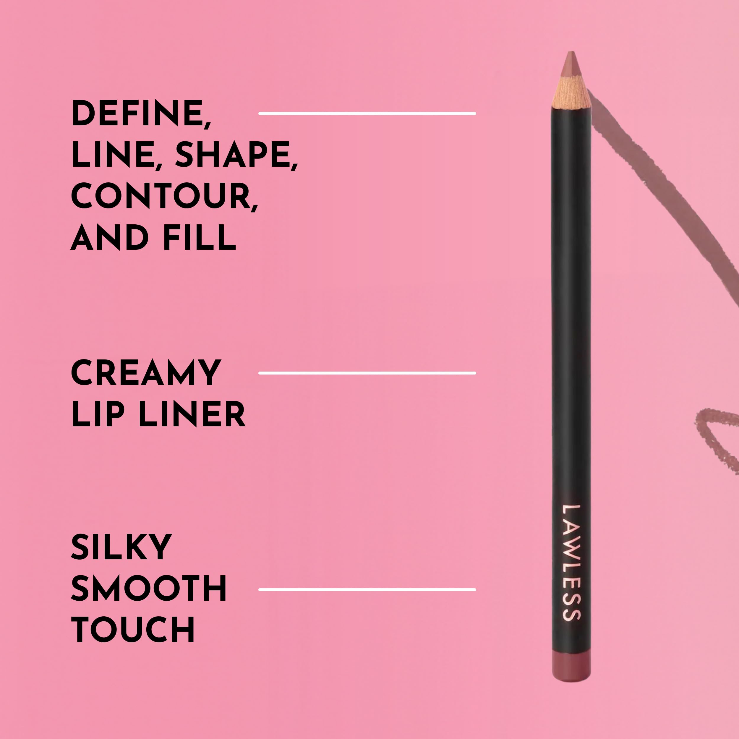 Application shot showing silky glide of Lawless Definer Liner in Honey Rose.