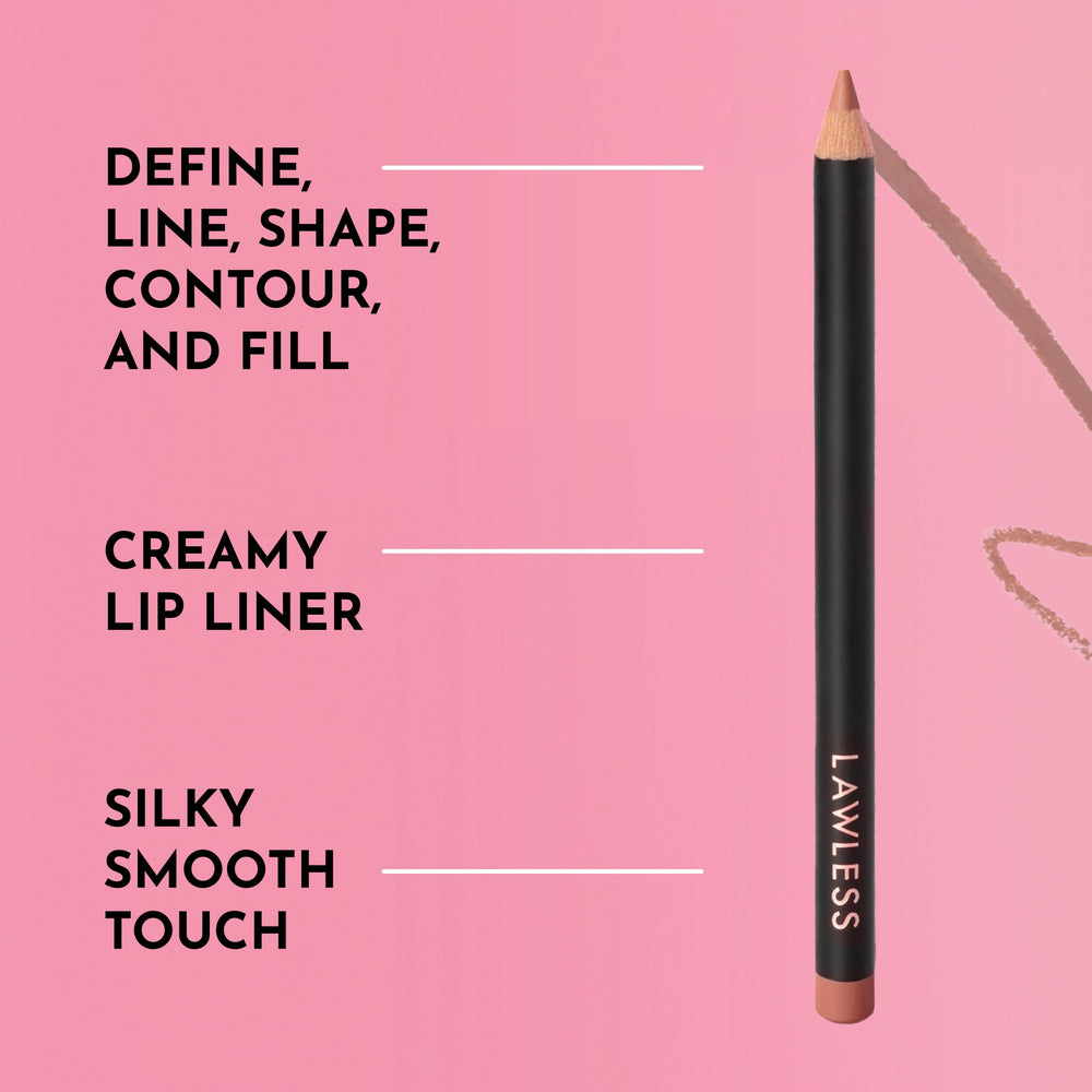 Lawless Forget the Filler Definer Liner Nude Honey outer lip line close-up for crisp edges